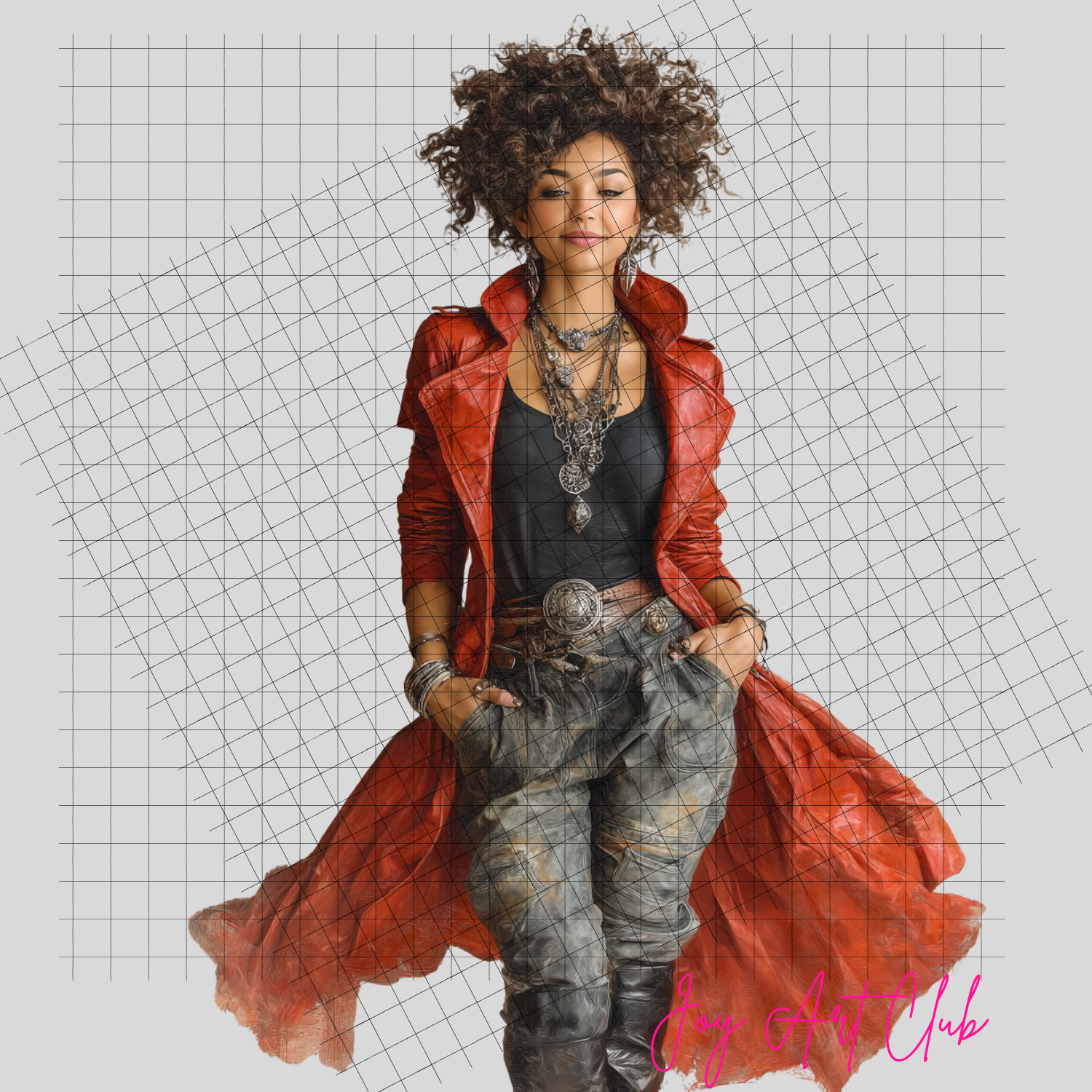 JAC - Black Woman Art - Clipart Bundle PLR / DFY - #Red Glam Sis