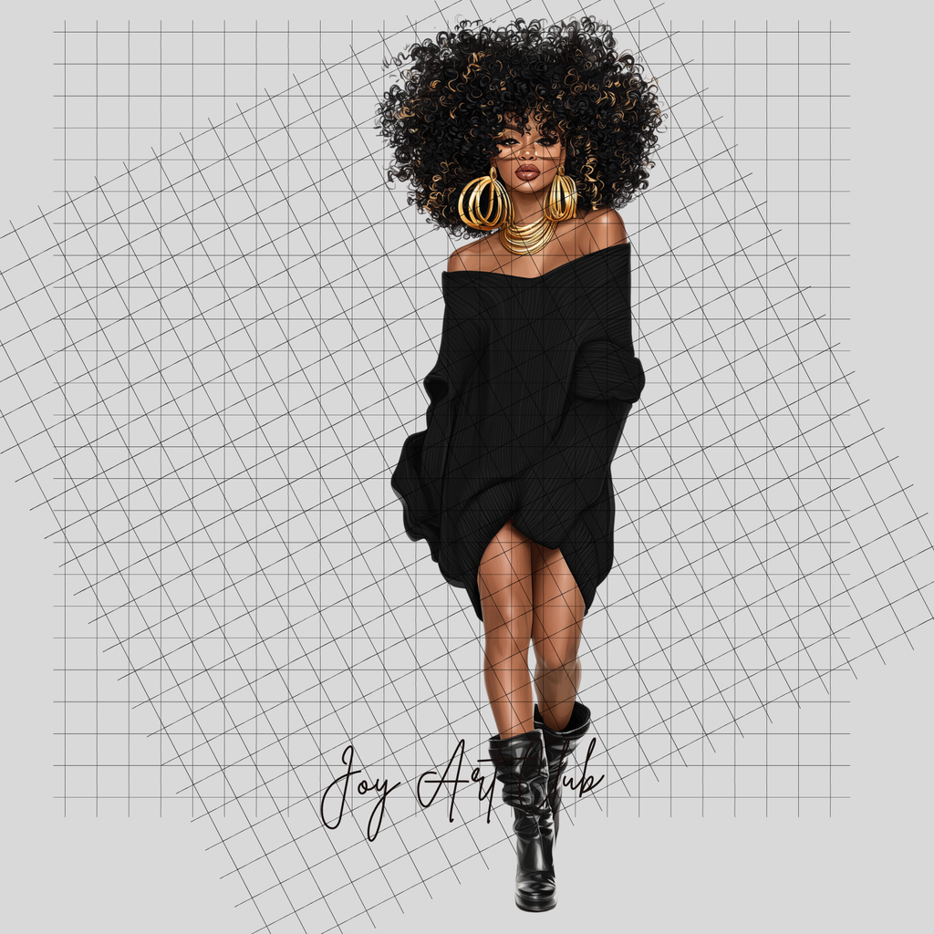 JAC - Black Woman Art- Clipart Bundle PLR / DFY - #Runway Chics