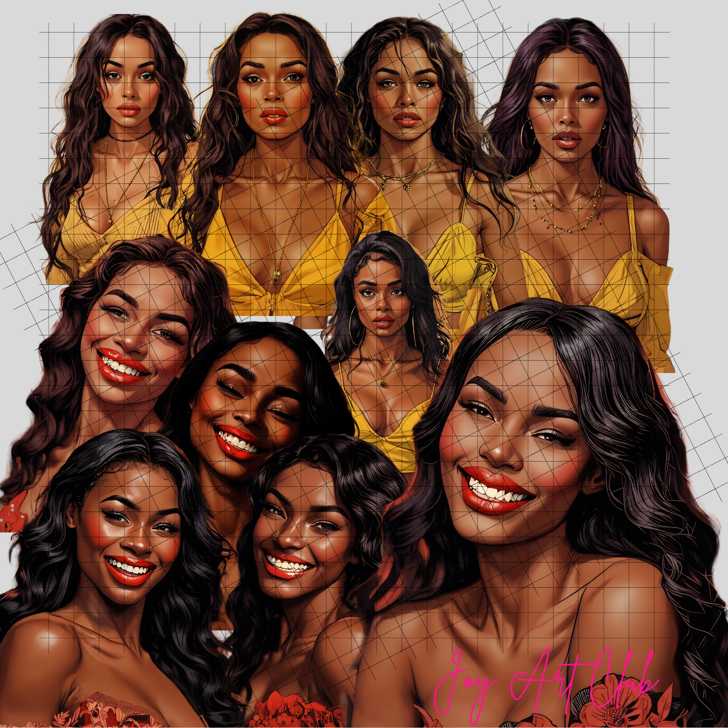 JAC - Black Woman Art - Clipart Bundle PLR / DFY - #Sassy Sis