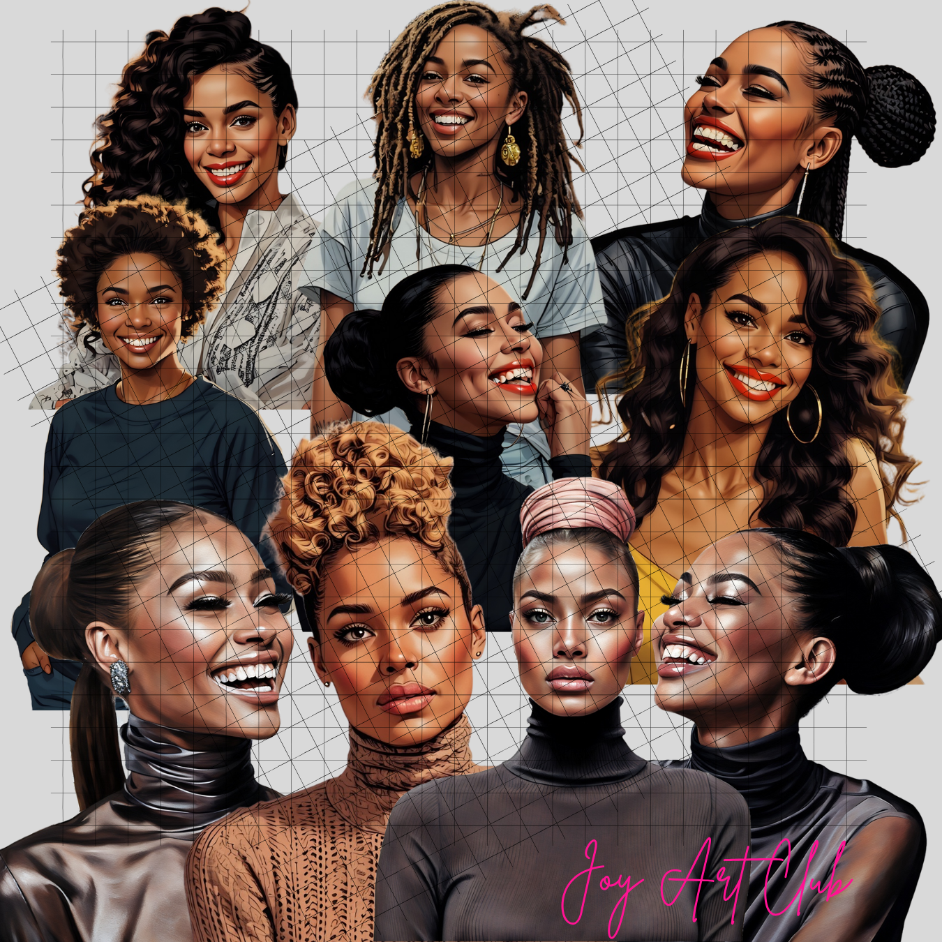 JAC - Black Woman Art - Clipart Bundle PLR / DFY - #Beauty In Motion
