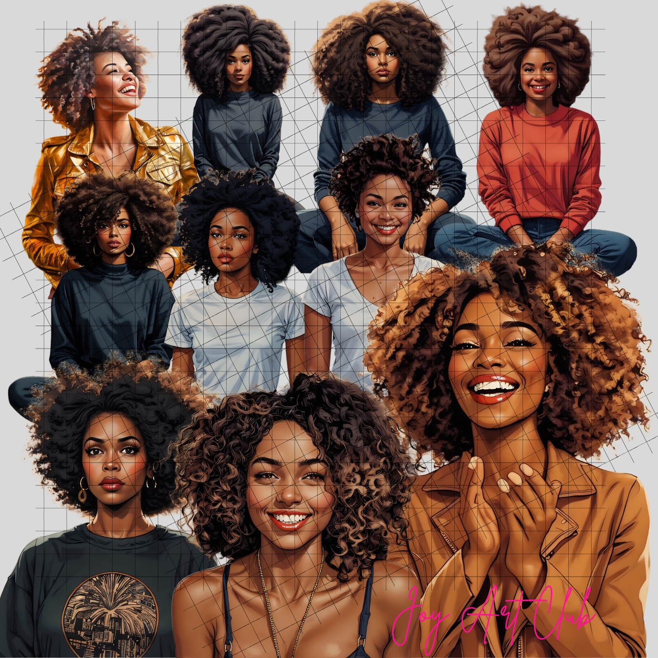 JAC - Black Woman Art - Clipart Bundle PLR / DFY - #My Journey