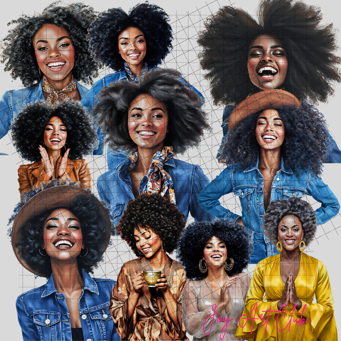 JAC - Black Woman Art - Clipart Bundle PLR / DFY - #Best Days Ever