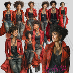 Digital products to sell on Etsy, PLR Clipart, Black woman girl clipart, PNG clipart
