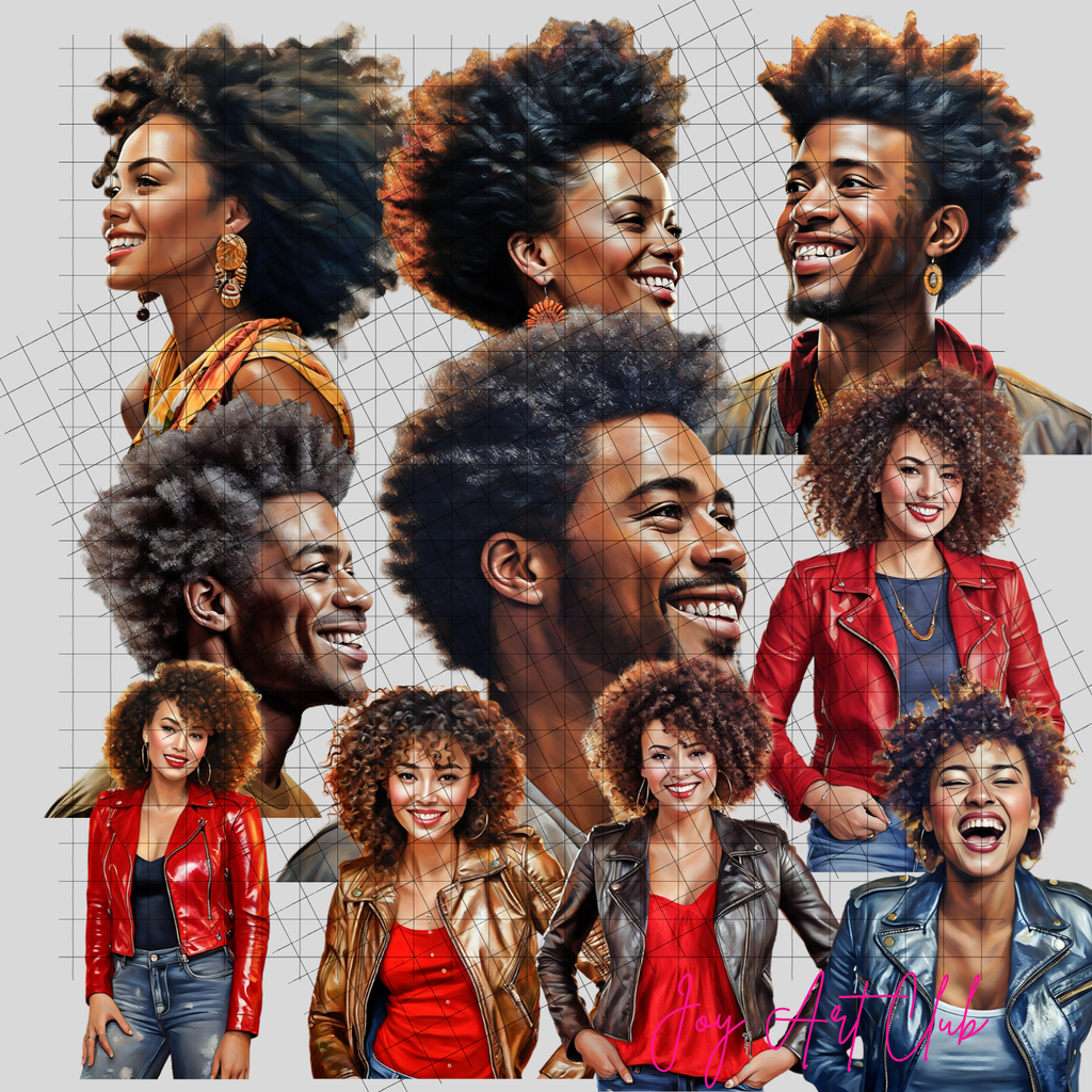 JAC - Black Woman Art - Clipart Bundle PLR / DFY - #Afro Bliss