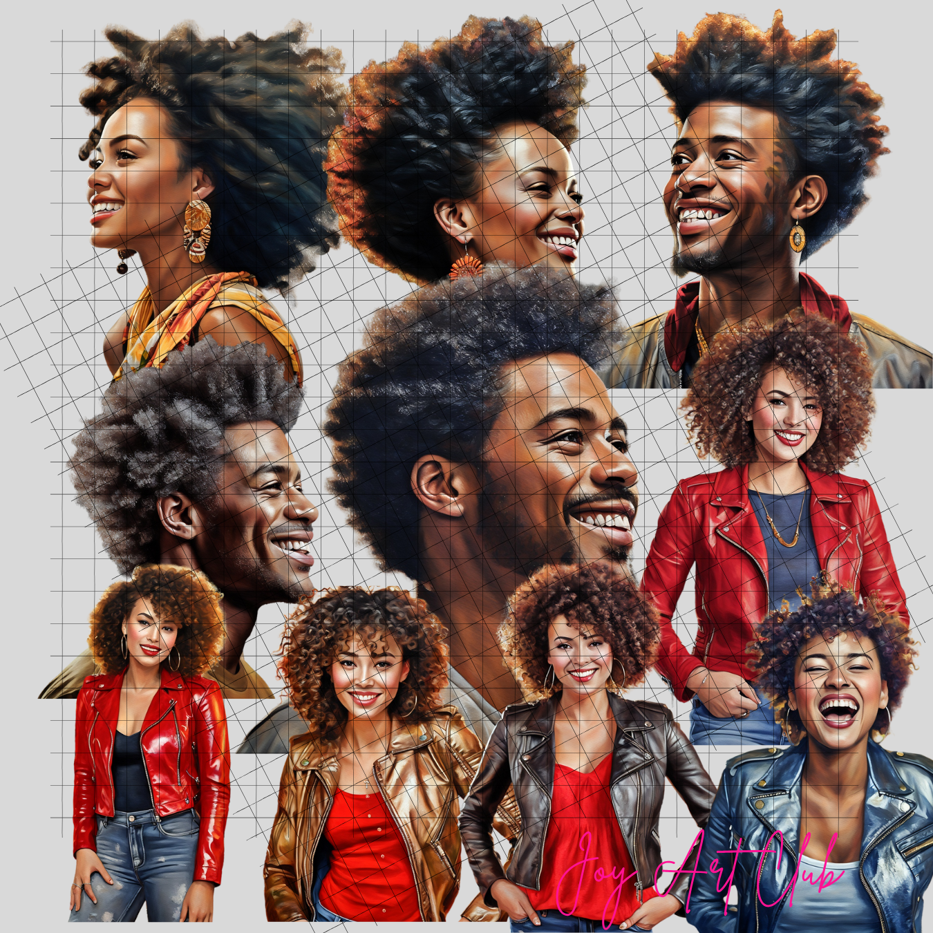 JAC - Black Woman Art - Clipart Bundle PLR / DFY - #Afro Bliss