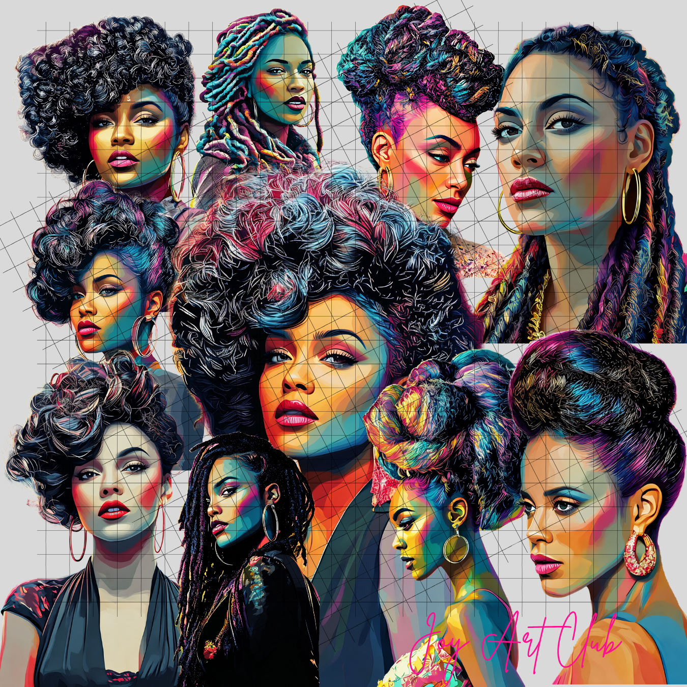 JAC - Black Woman Art - Clipart Bundle PLR / DFY - #Poppin Sistas