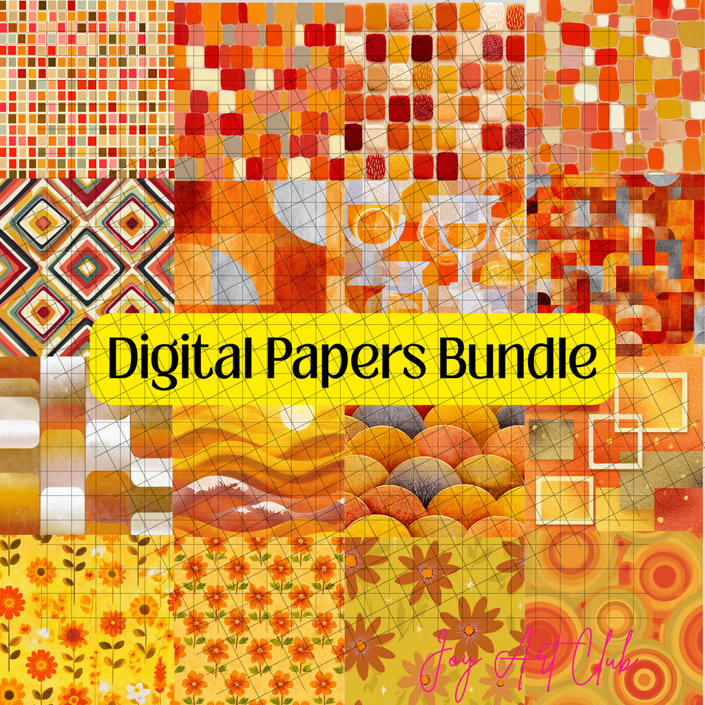JAC - Standard Bundle Digital Paper Set - PLR / DFY - #Orange Pleasures