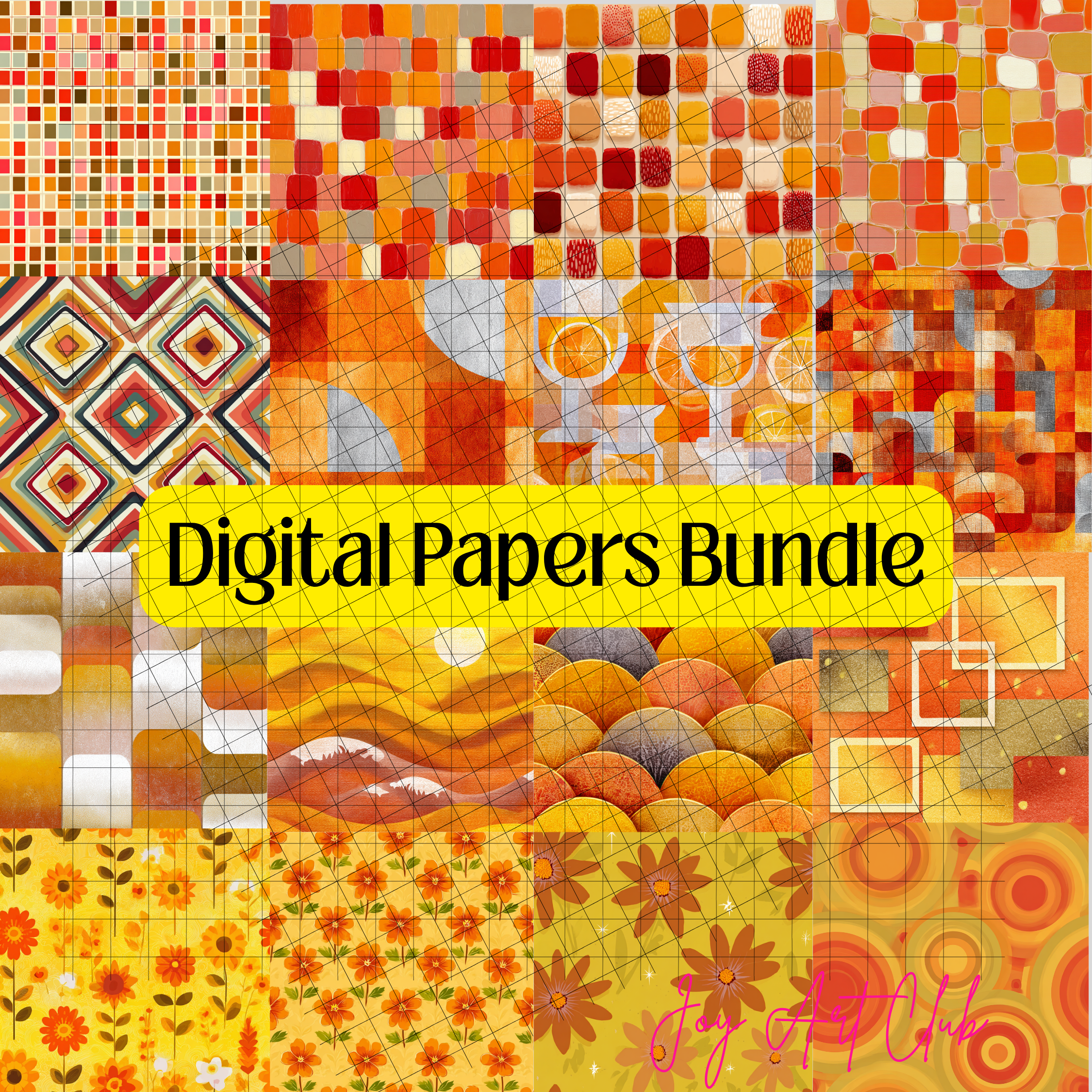 JAC - Standard Bundle Digital Paper Set - PLR / DFY - #Orange Pleasures