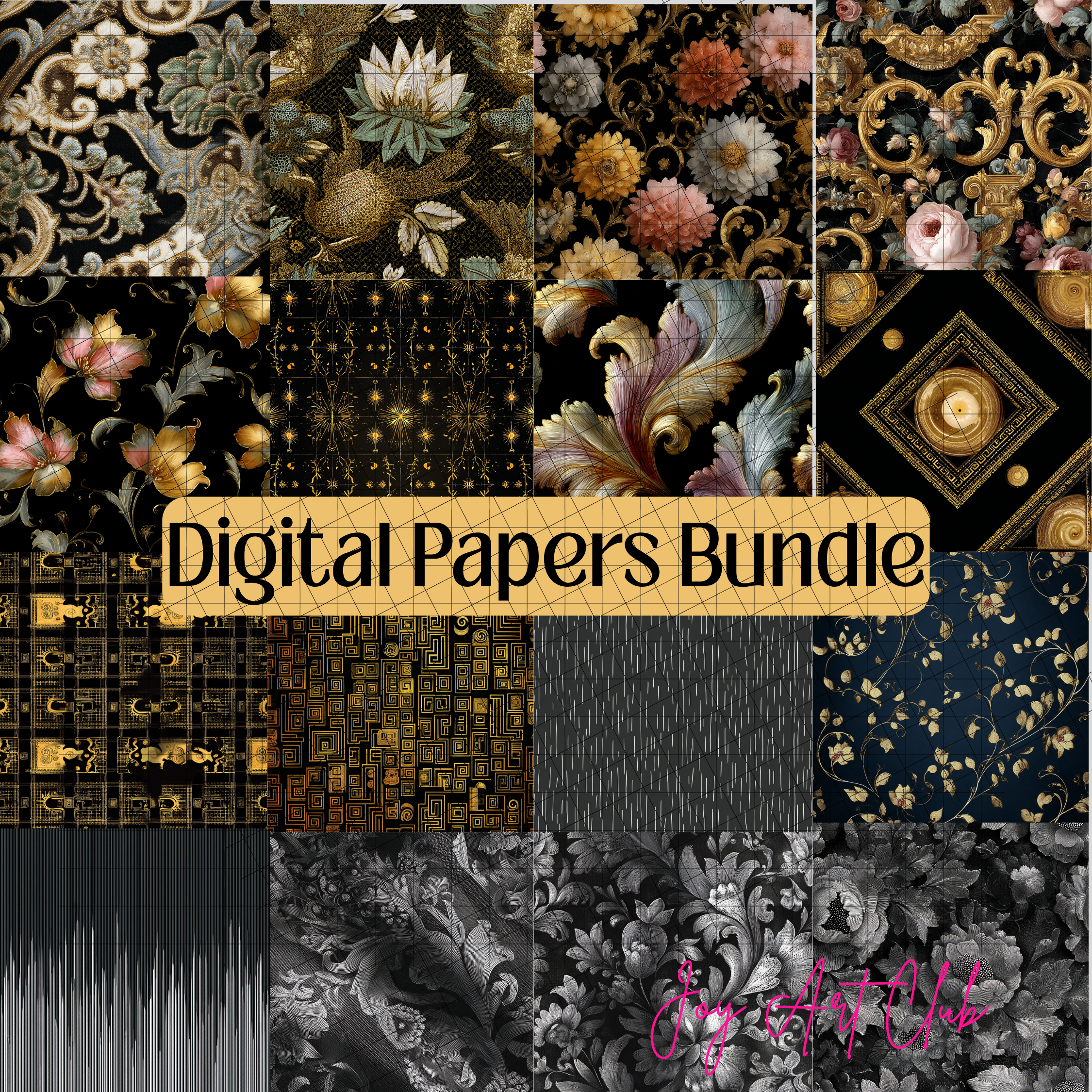 JAC - Stand Bundle Digital Papers Set - #Black Beauty Papers