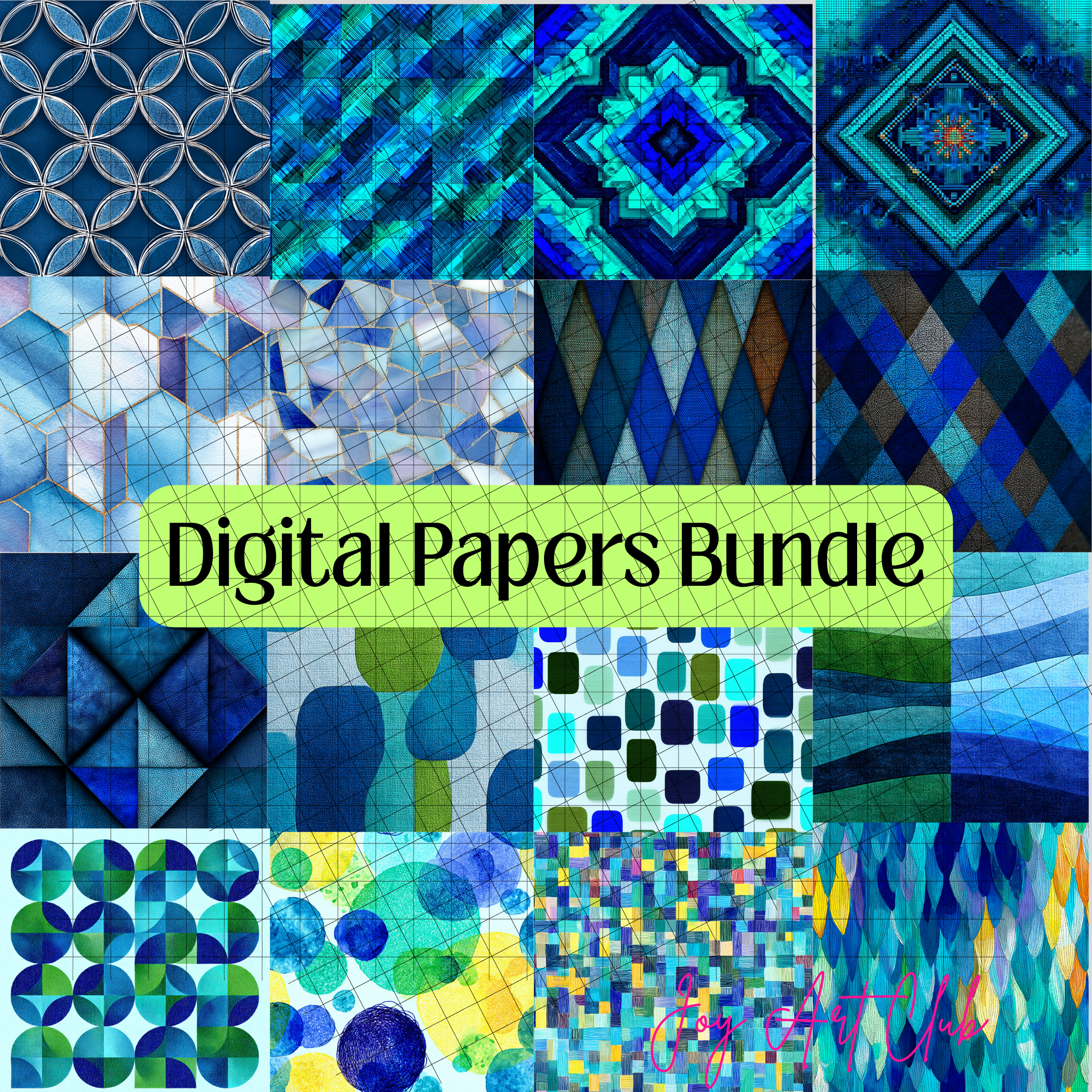 JAC - Standard Bundle Digital Papers Set - #Bustin Blue