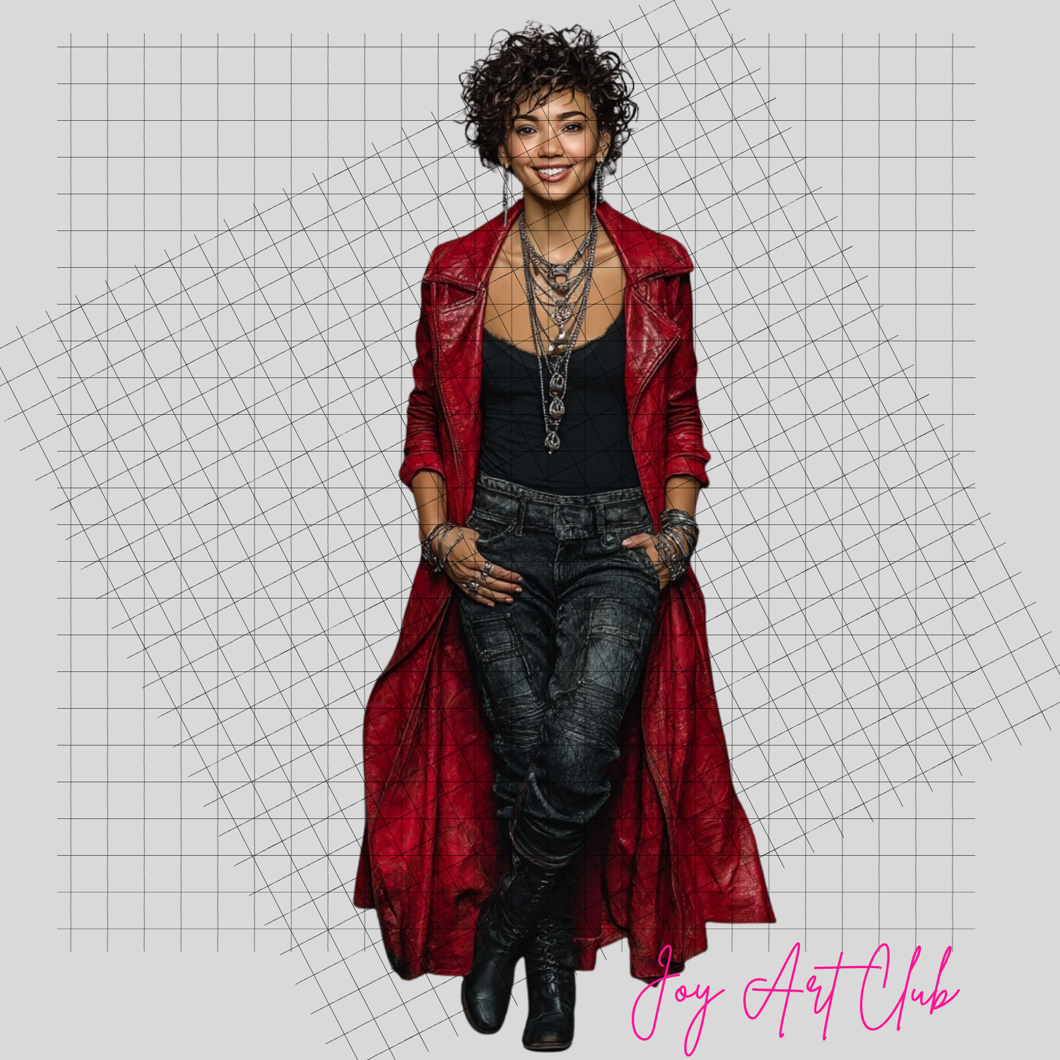 JAC - Black Woman Art - Clipart Bundle PLR / DFY - #Red Glam Sis