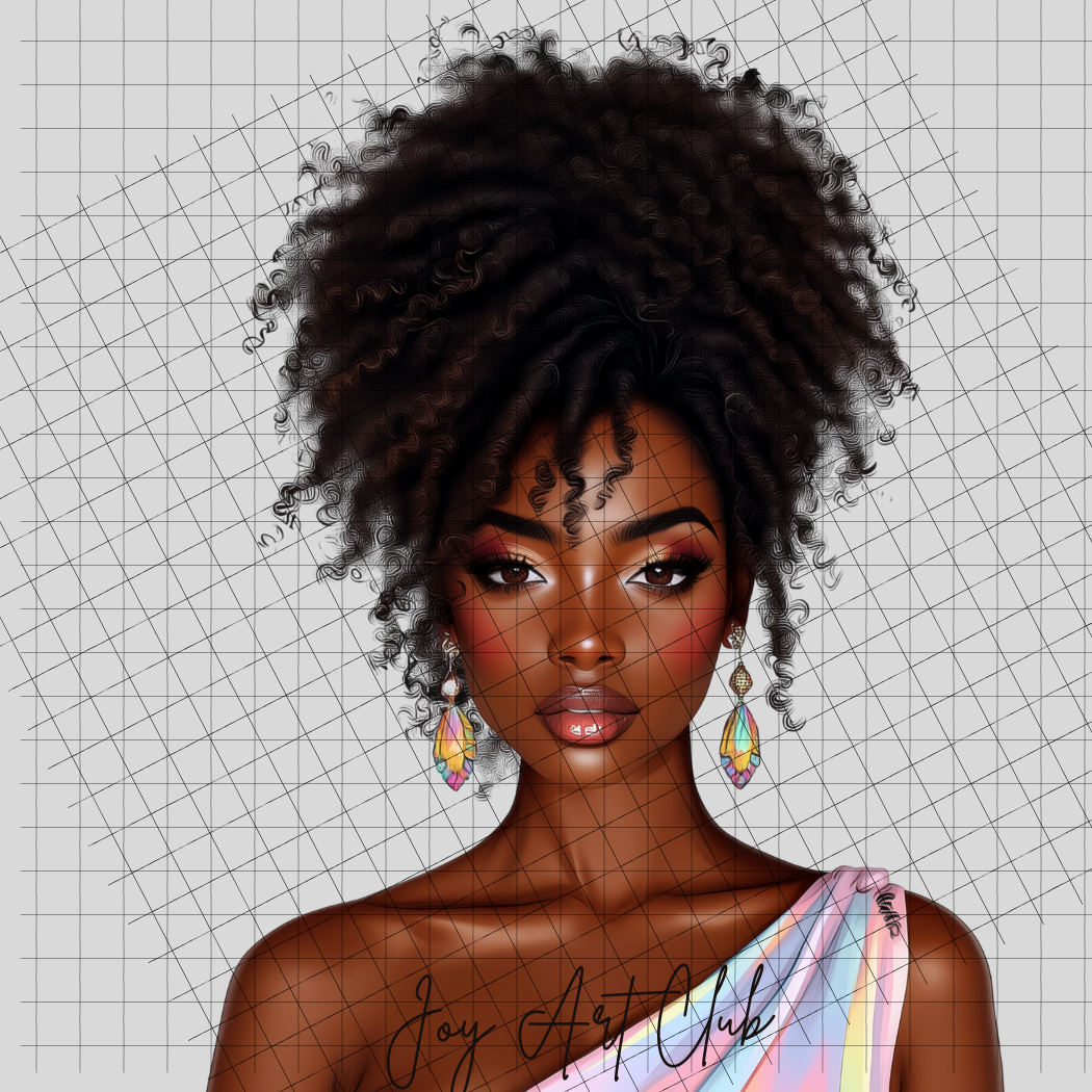 JAC - Black Woman Art - Clipart Bundle PLR / DFY - #Rainbow Fun upd