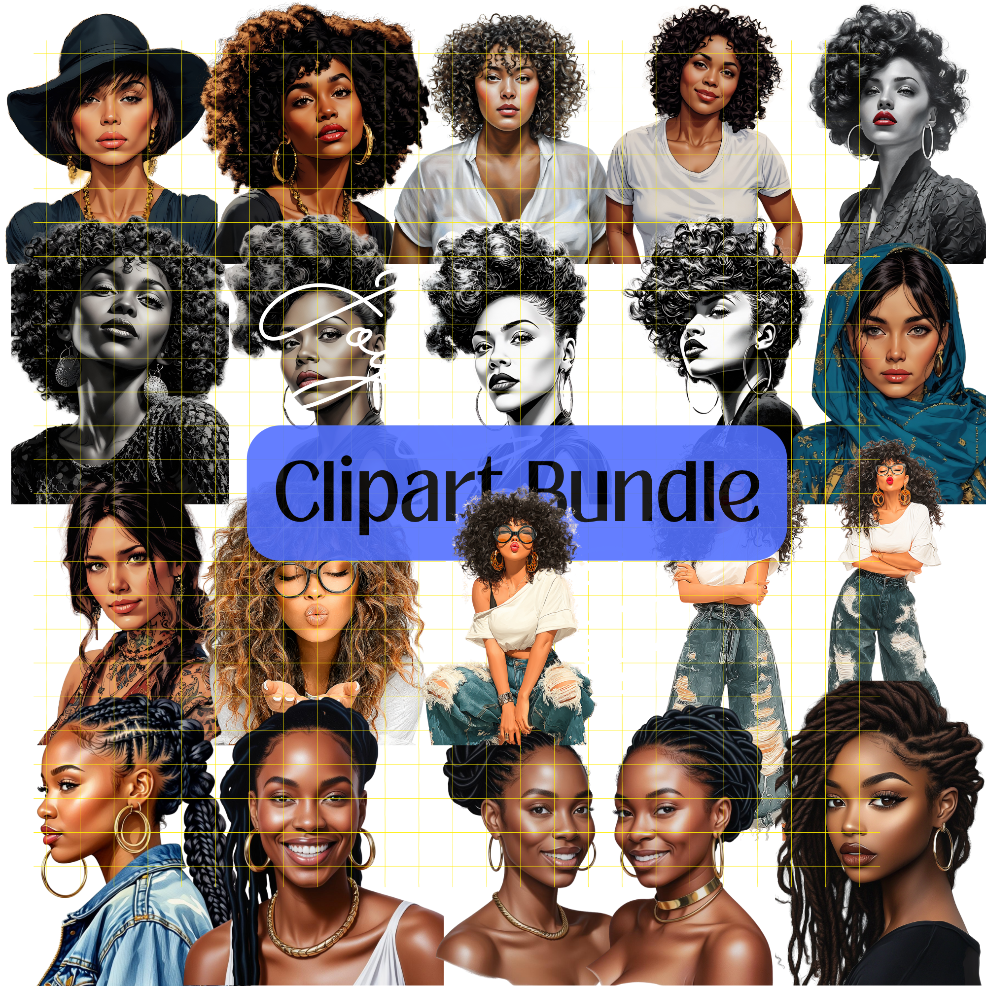 JAC - Standard Bundle Clipart Set - PLR / DFY - #Bubbly Mood