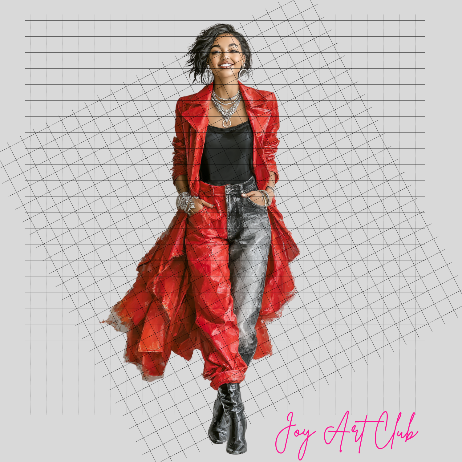 JAC - Black Woman Art - Clipart Bundle PLR / DFY - #Red Glam Sis