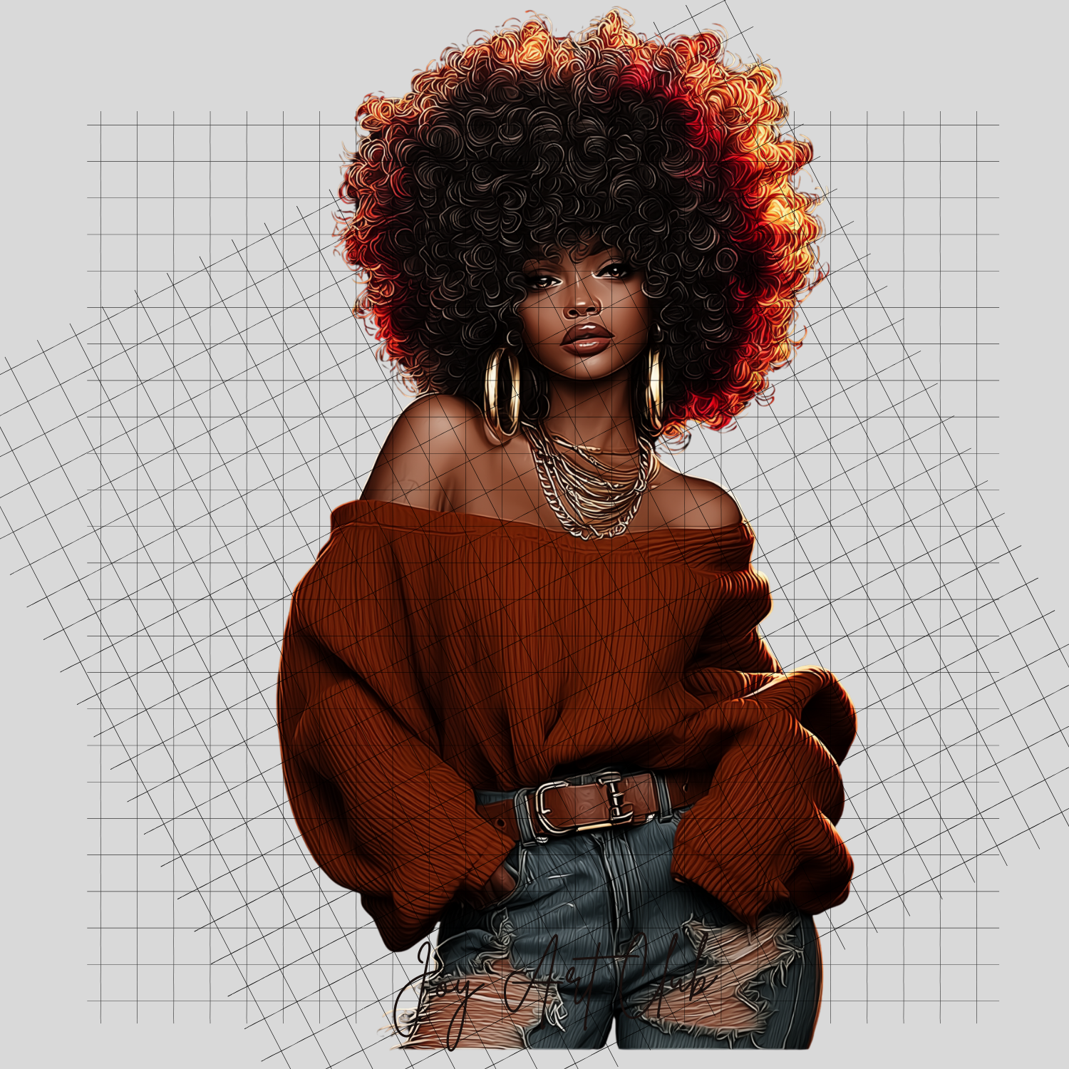 JAC - Black Woman Art- Clipart Bundle PLR / DFY - #Mixed Emotions