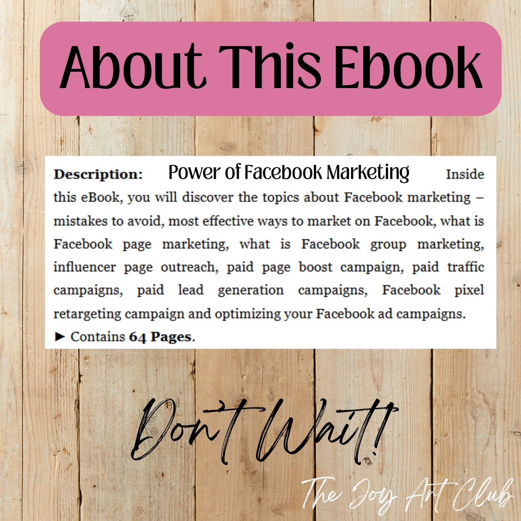 JAC - PLR  / DFY Ebook - 100% Editable - #Power of Facebook Marketing