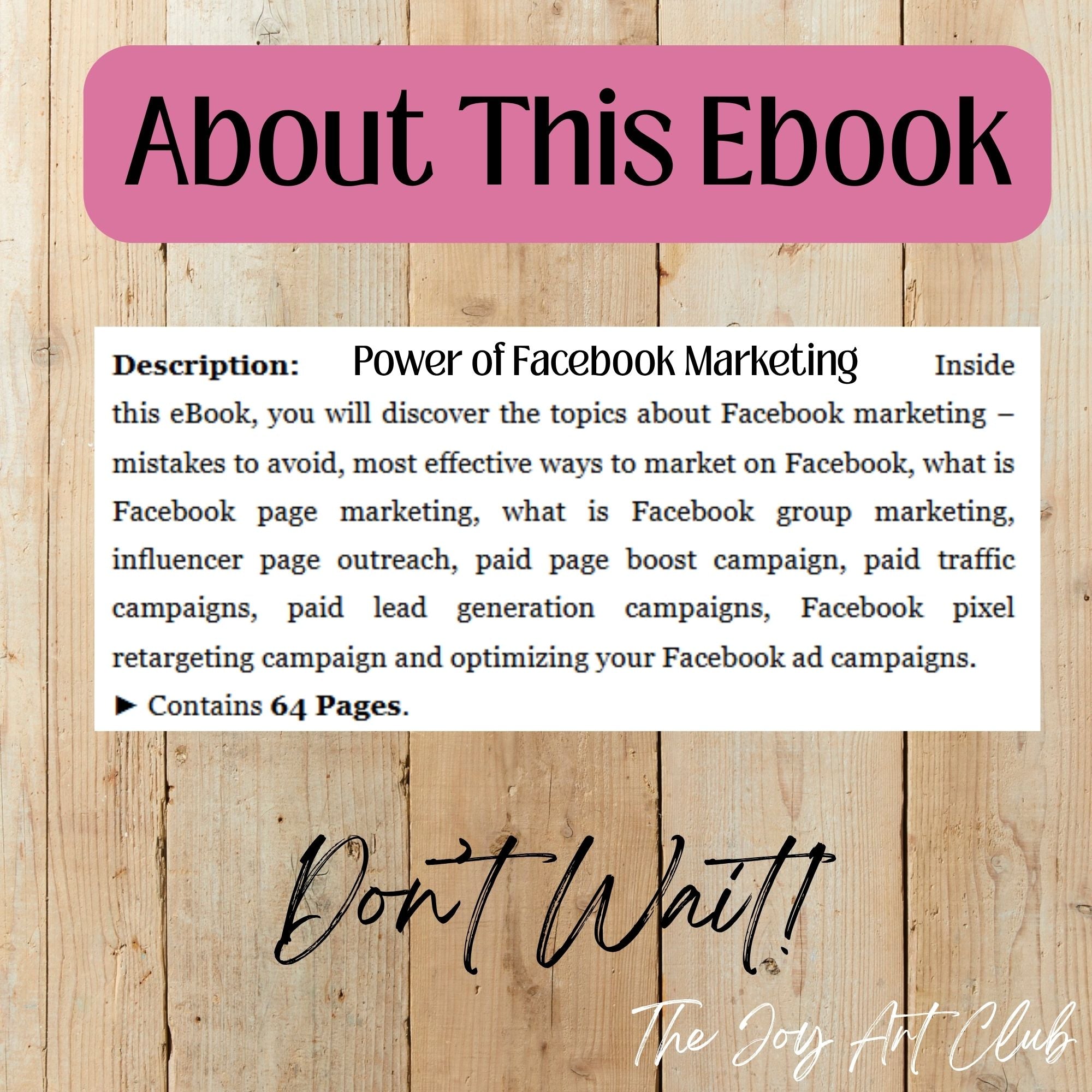 JAC - PLR  / DFY Ebook - 100% Editable - #Power of Facebook Marketing