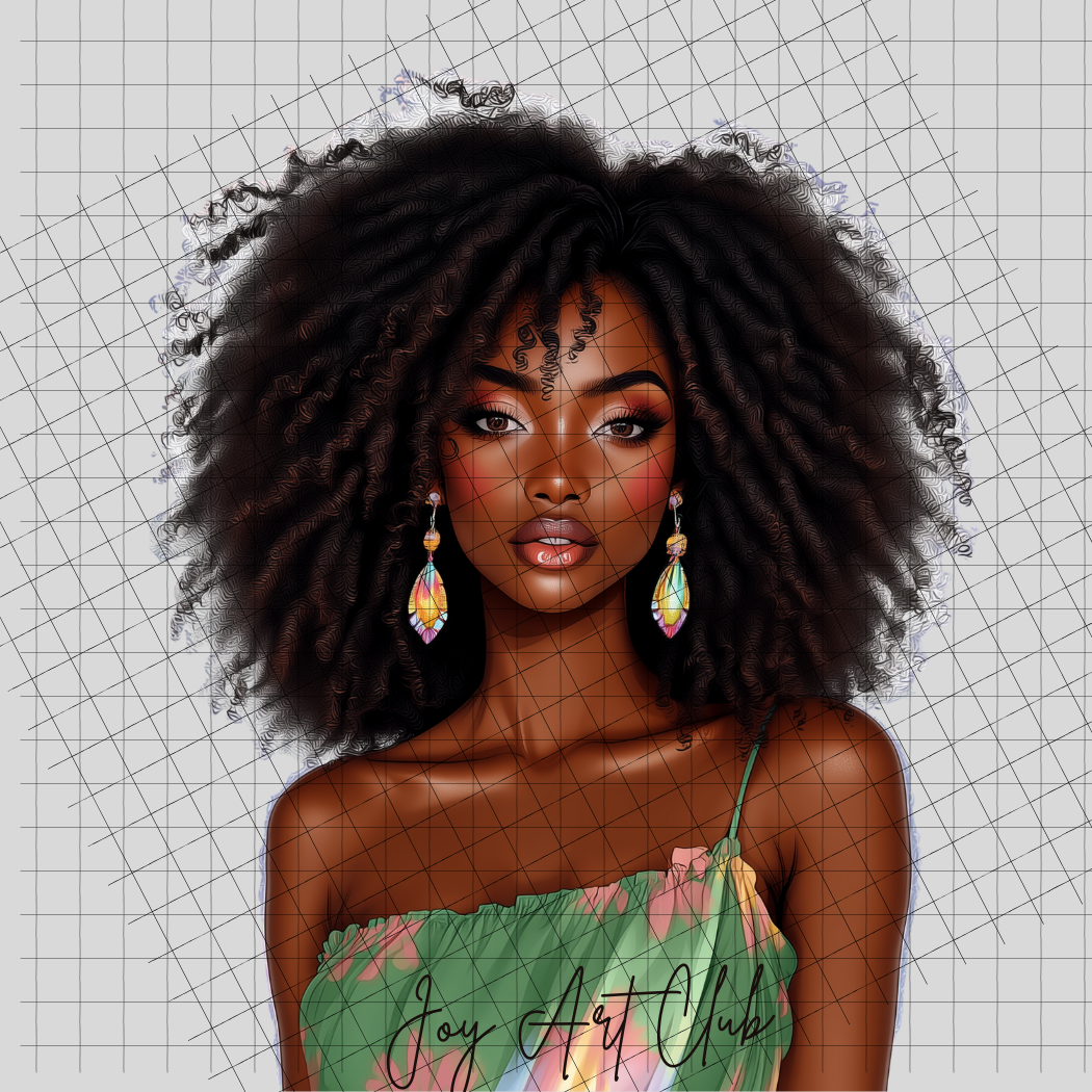 JAC - Black Woman Art - Clipart Bundle PLR / DFY - #Rainbow Fun upd