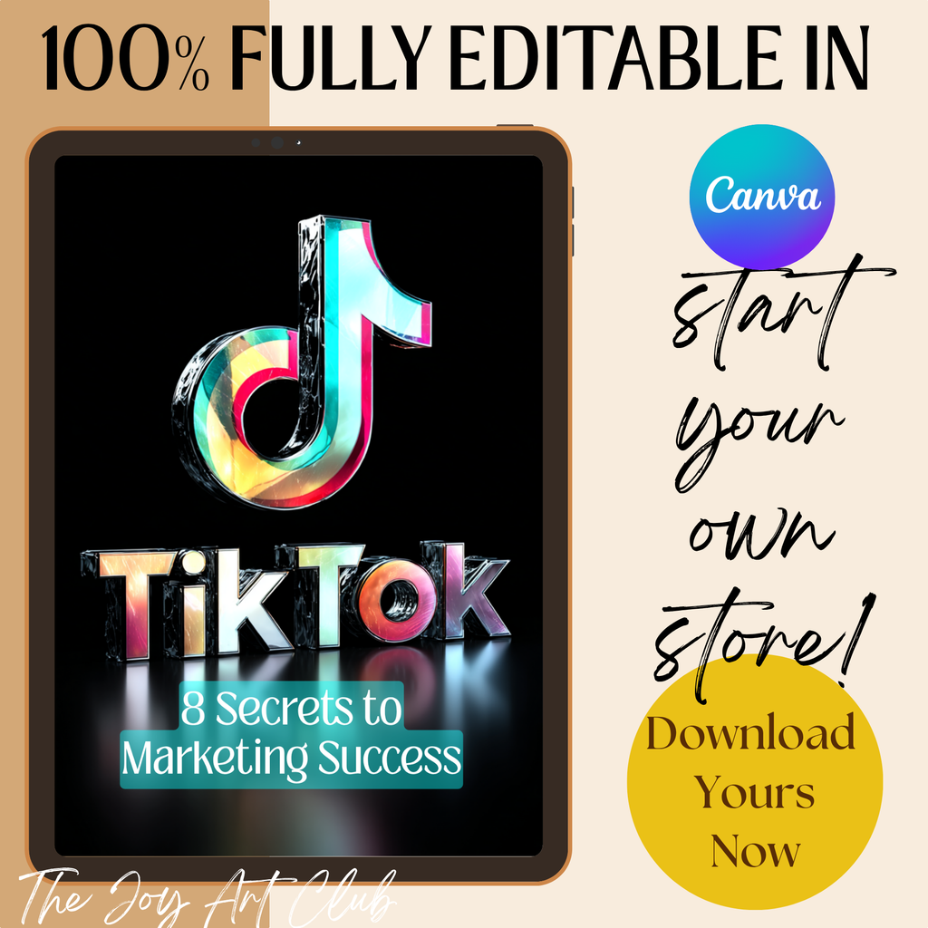 JAC - PLR  / DFY Ebook - 100% Editable - #8 Secrets to Marketing Success with Tik Tok