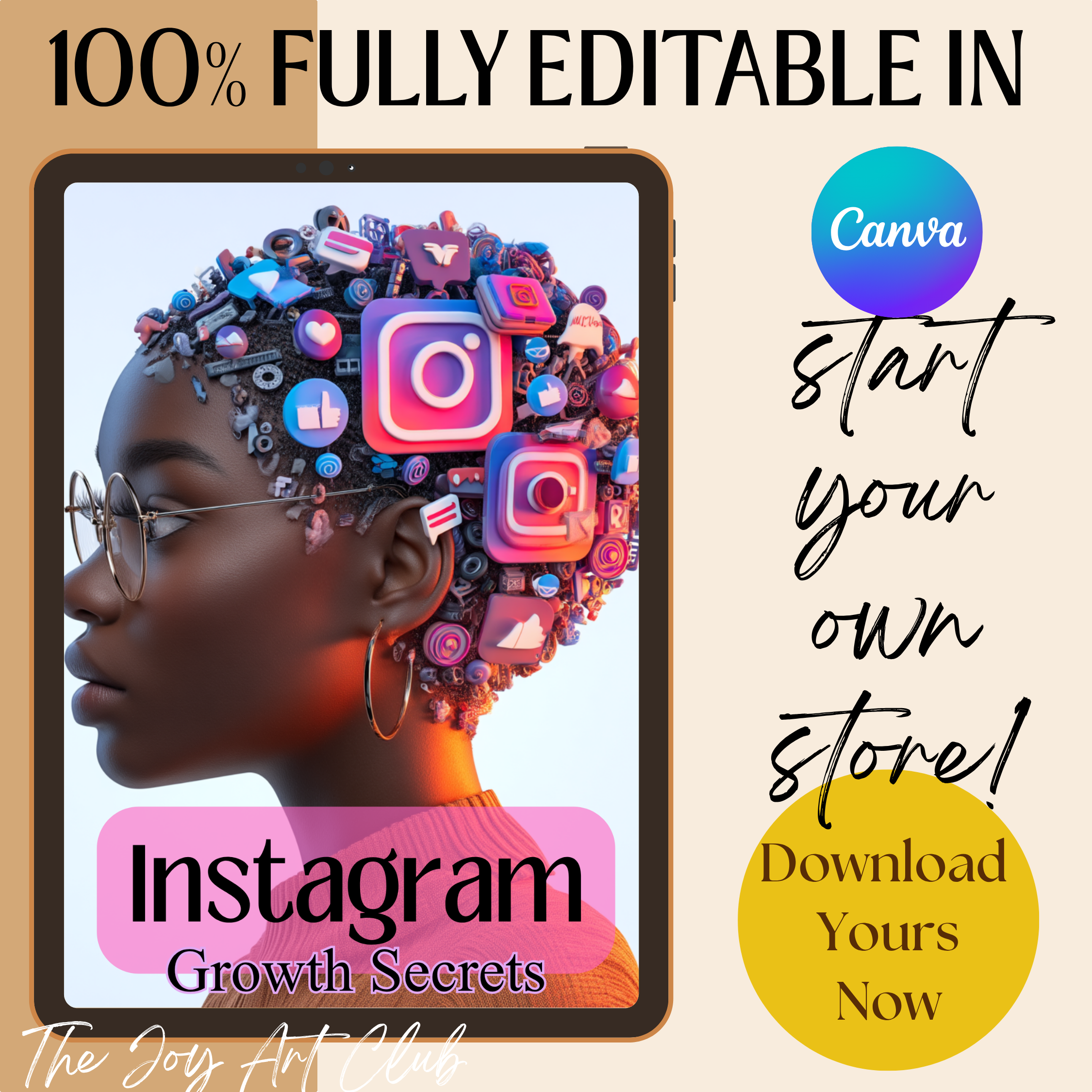 JAC - PLR  / DFY Ebook - 100% Editable - #Instagram Growth Secrets