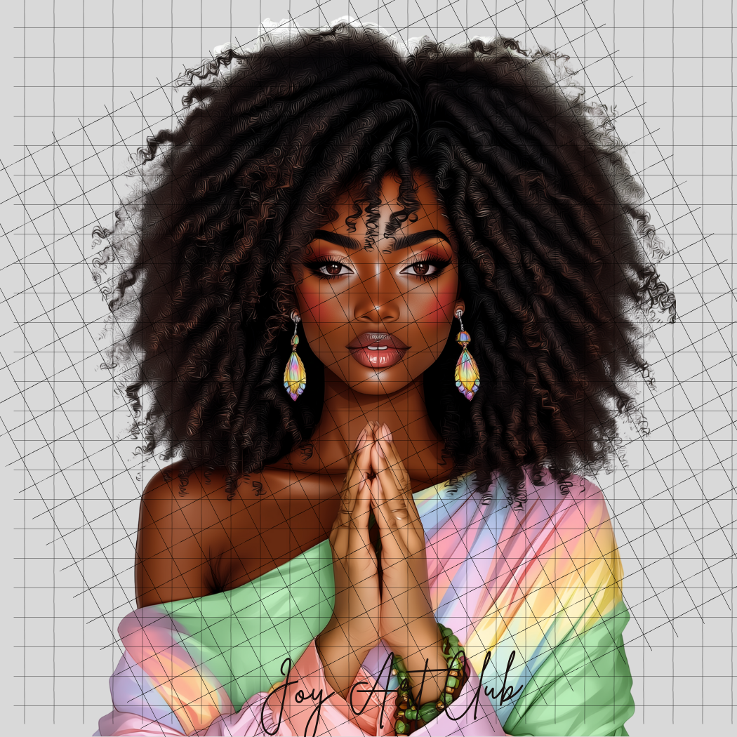 JAC - Black Woman Art - Clipart Bundle PLR / DFY - #Rainbow Fun upd