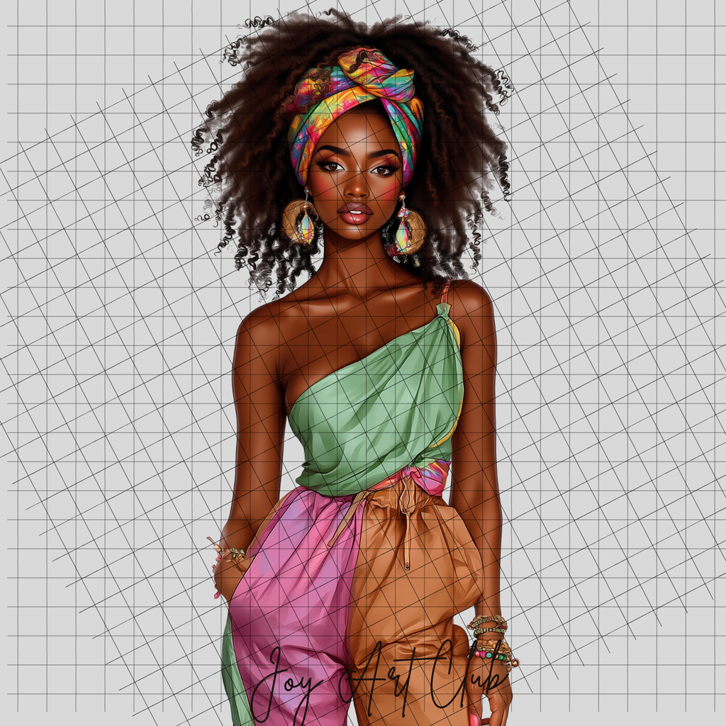 JAC - Black Woman Art- Clipart Bundle PLR / DFY - #More Rainbow