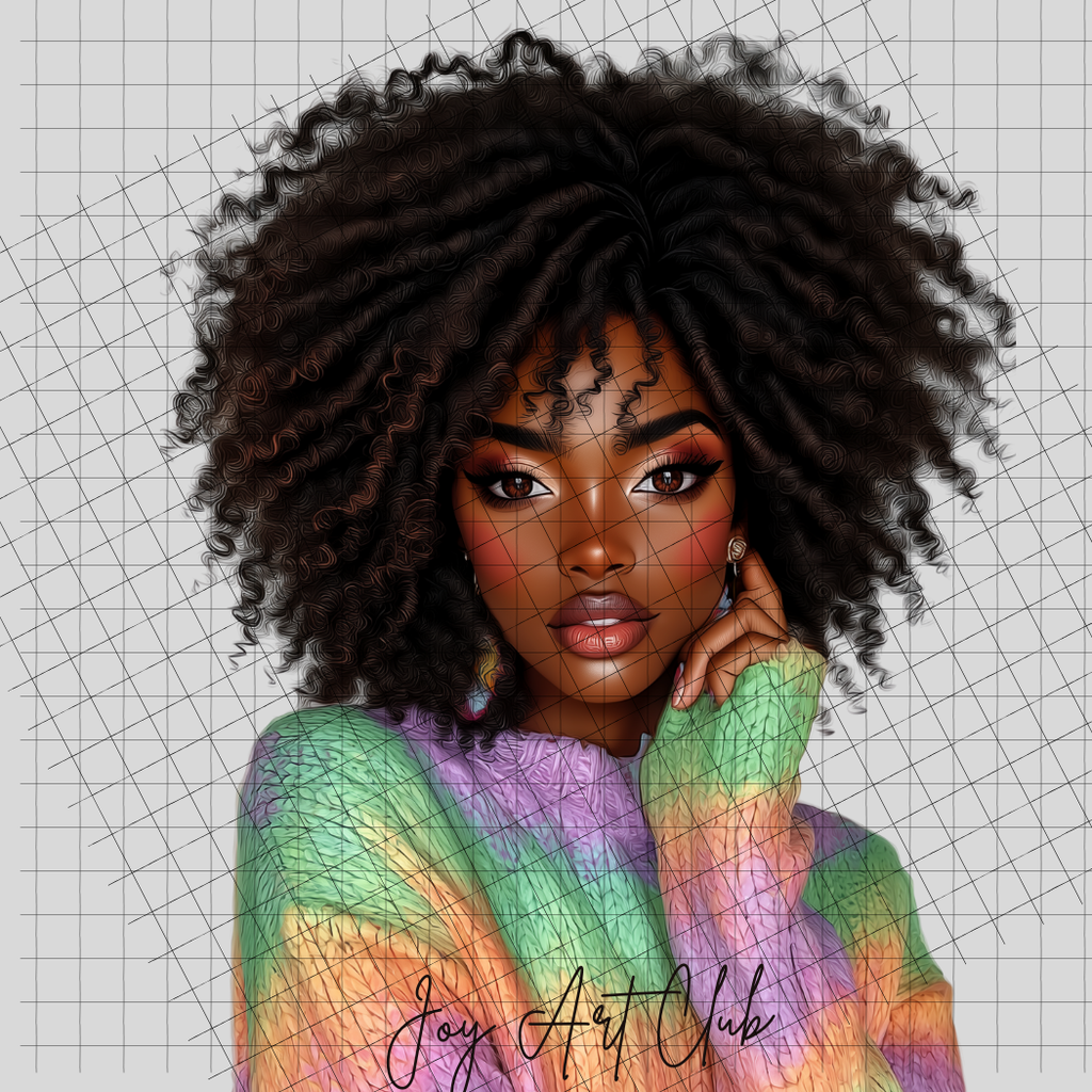 JAC - Black Woman Art - Clipart Bundle PLR / DFY - #Rainbow Fun upd