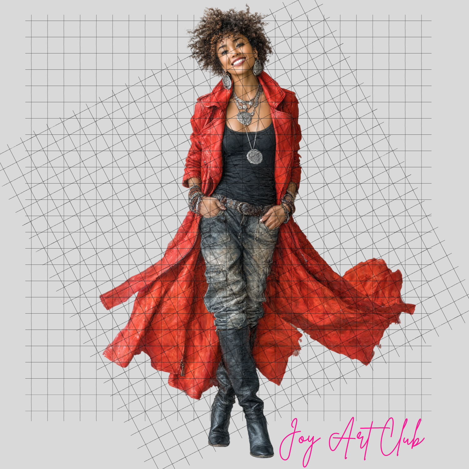 JAC - Black Woman Art - Clipart Bundle PLR / DFY - #Red Glam Sis