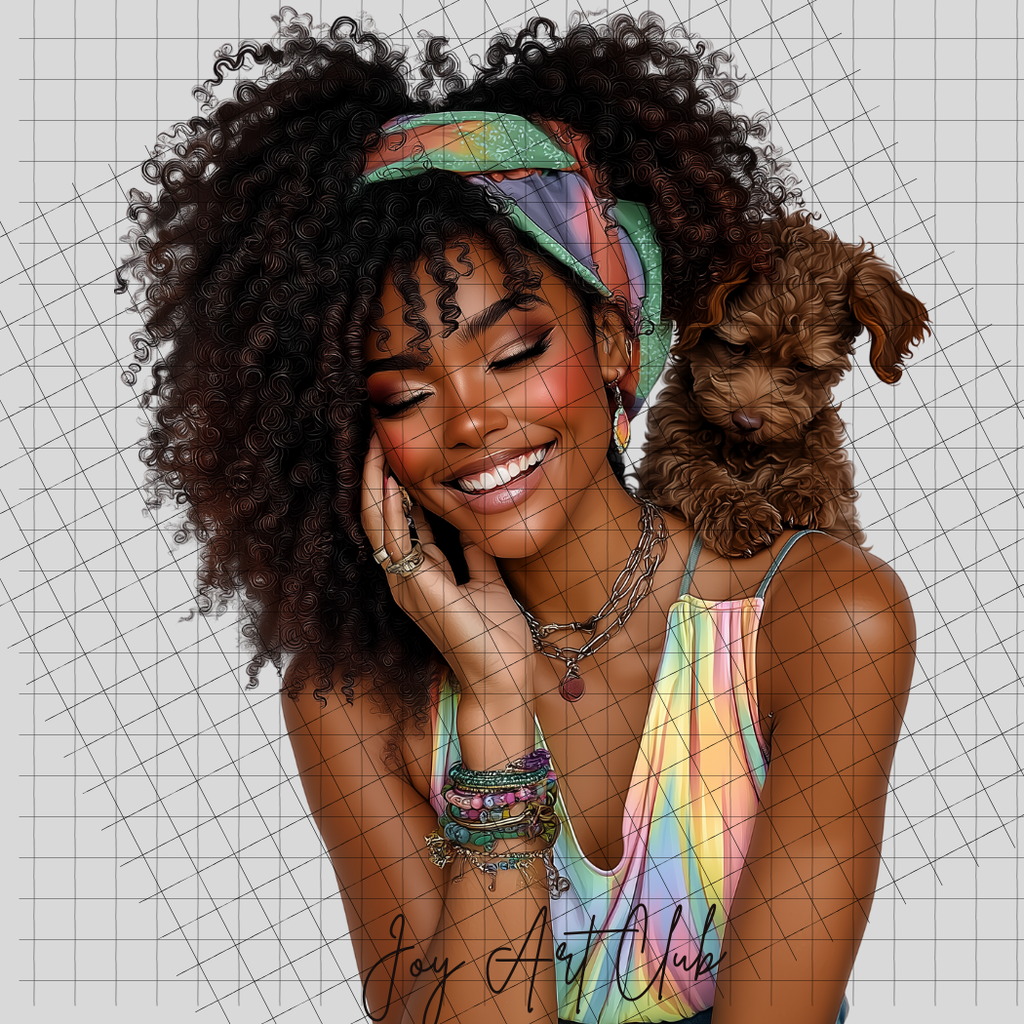 JAC - Black Woman Art - Clipart Bundle PLR / DFY - #Rainbow Fun upd