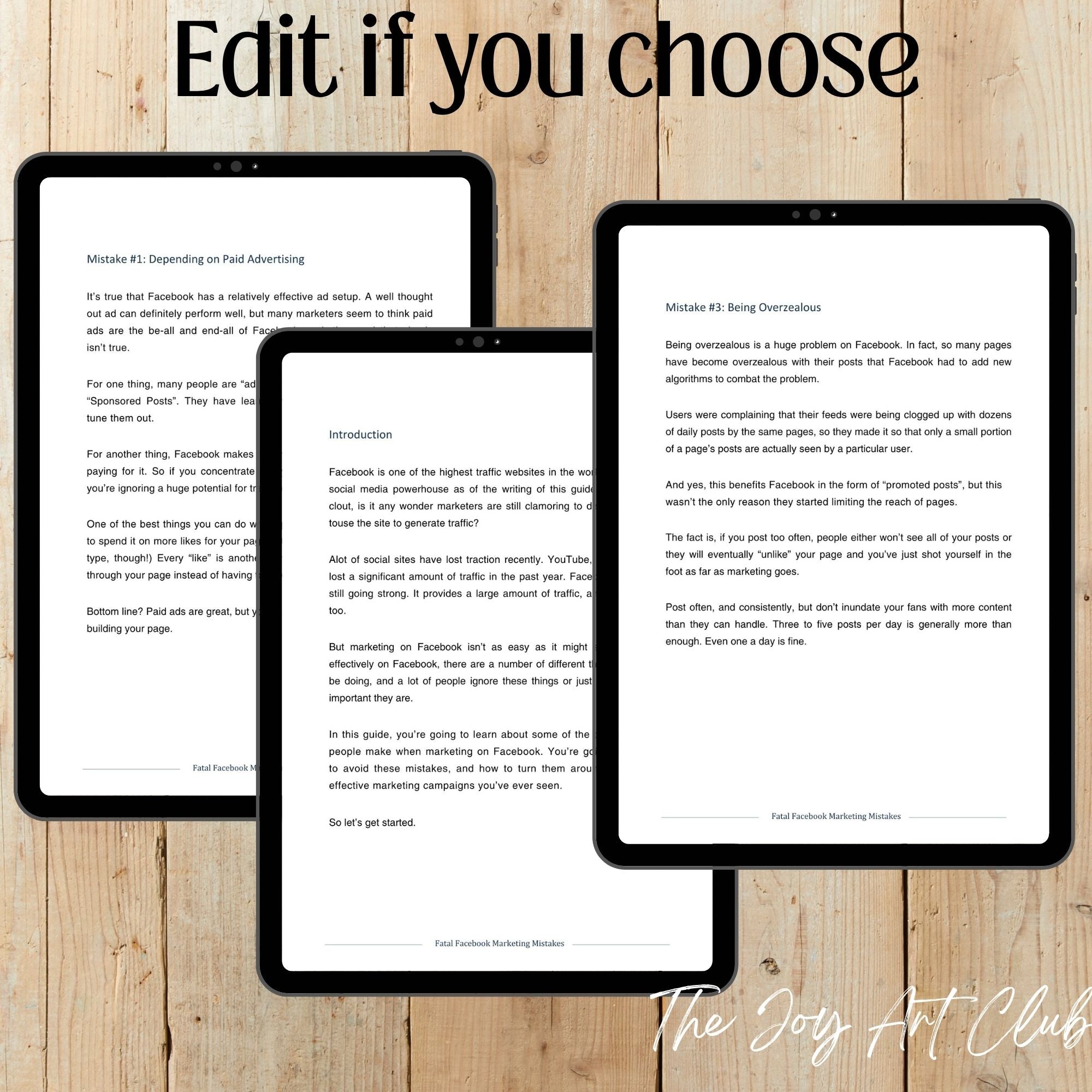 JAC - PLR  / DFY Ebook - 100% Editable - #Fatal Facebook Marketing Mistakes
