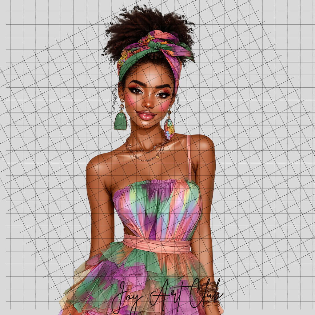 JAC - Black Woman Art - Clipart Bundle PLR / DFY - #Rainbow Fun upd