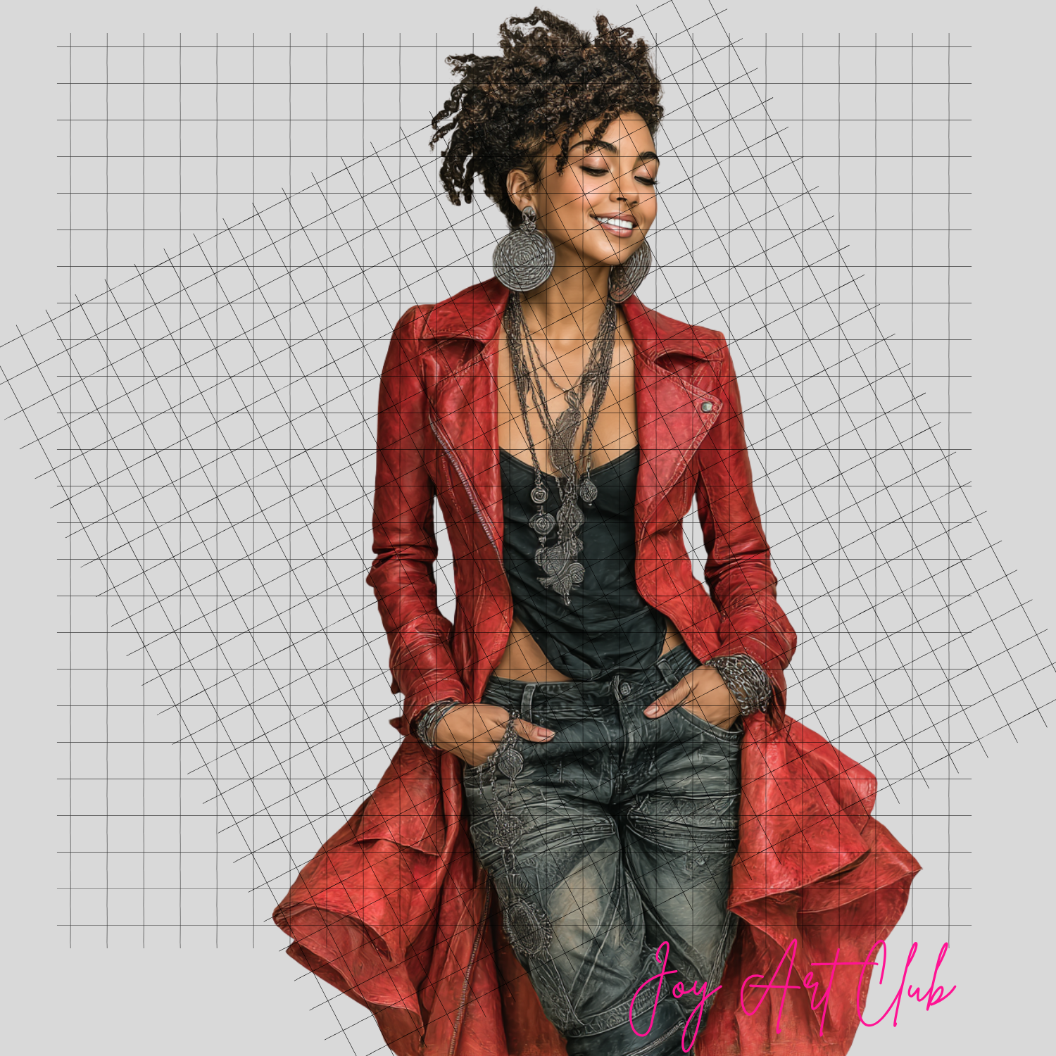 JAC - Black Woman Art - Clipart Bundle PLR / DFY - #Red Glam Sis