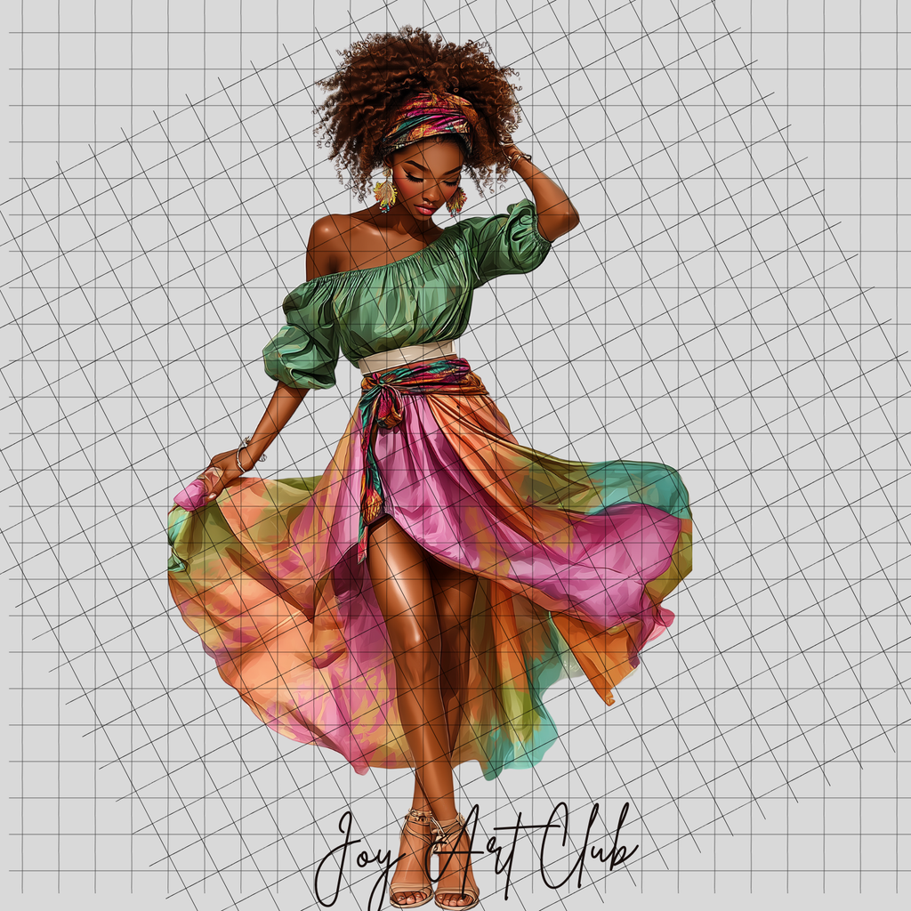 JAC - Black Woman Art- Clipart Bundle PLR / DFY - #More Rainbow