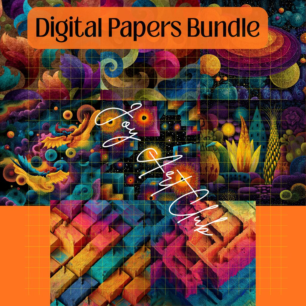 JAC - Mini Bundle Digital Papers Set - #Happy Vibes