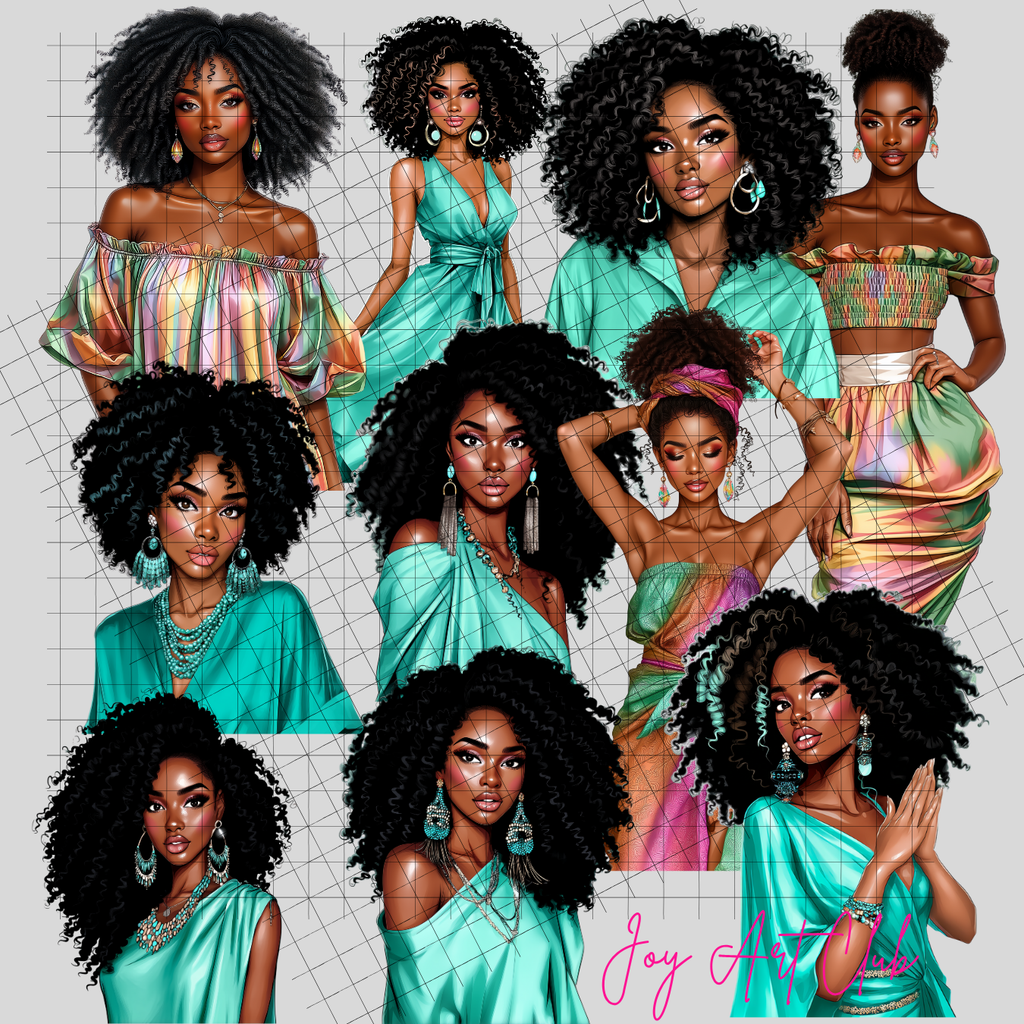 DFY products to sell on Etsy, PLR, Black African American clip art, Clipart bundles