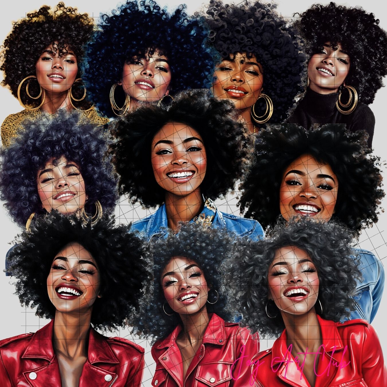 JAC - Black Woman Art - Clipart Bundle PLR / DFY - #Dreamy Days Sis