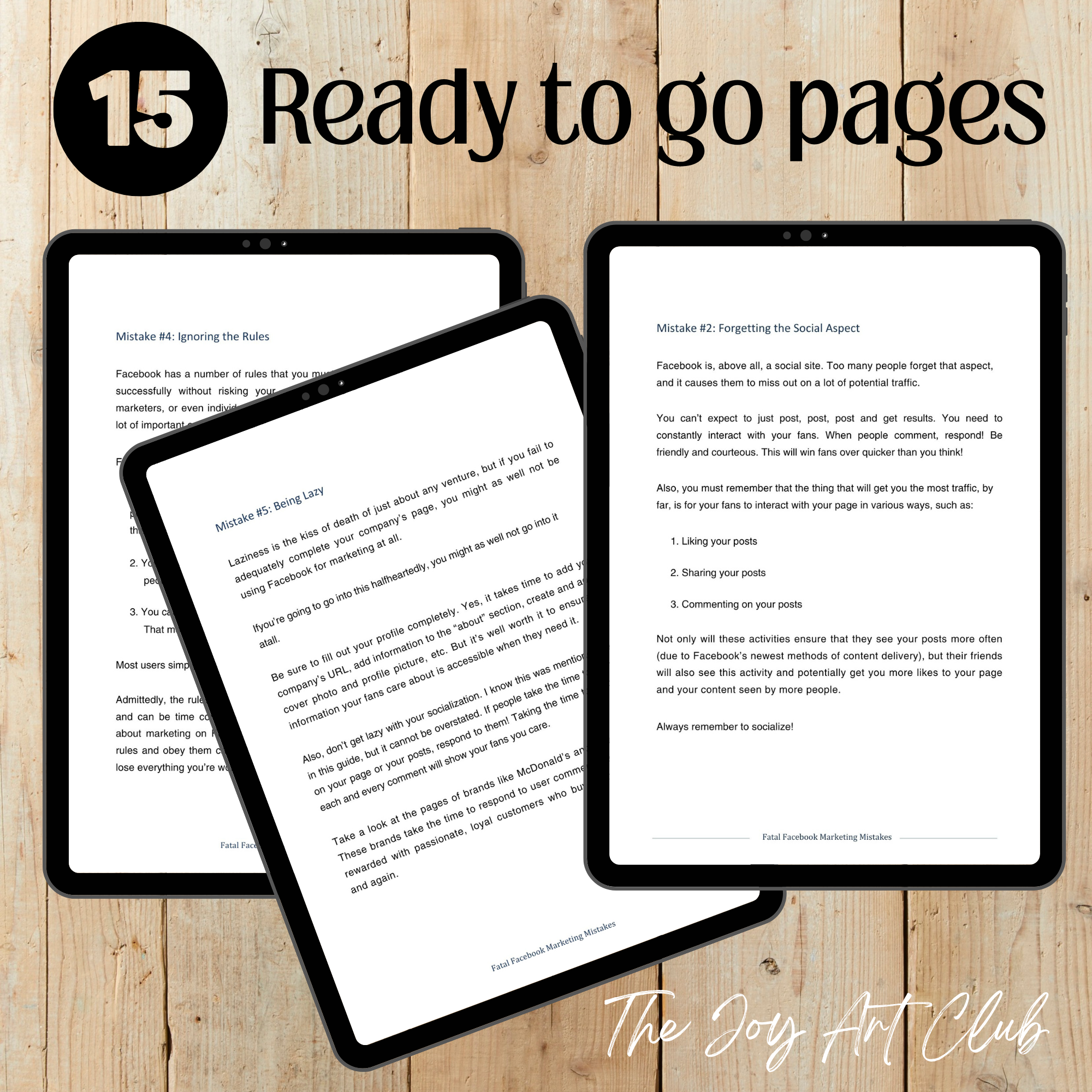 JAC - PLR  / DFY Ebook - 100% Editable - #Fatal Facebook Marketing Mistakes