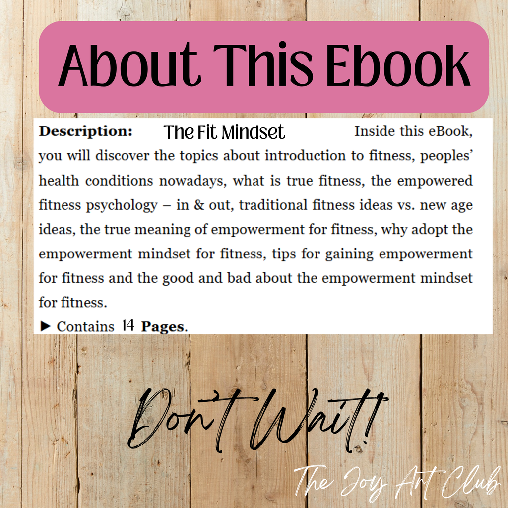 JAC - PLR  / DFY Ebook - 100% Editable - #The Fitness Mindset
