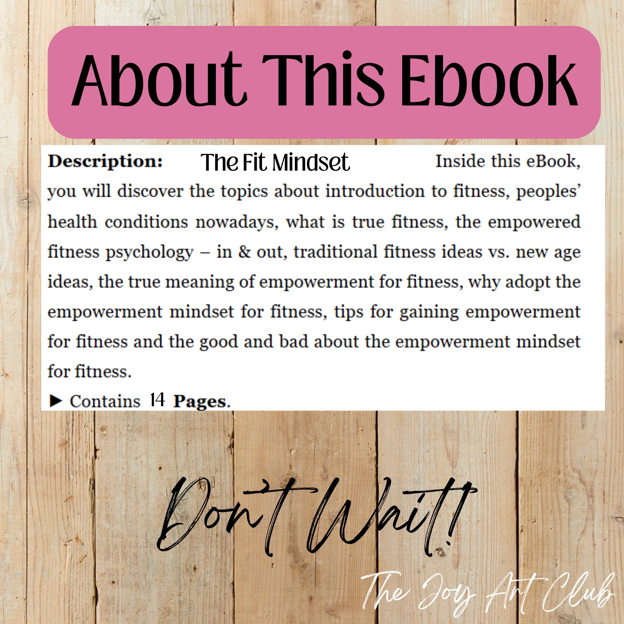 JAC - PLR  / DFY Ebook - 100% Editable - #The Fitness Mindset