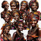Digital products to sell on Etsy, PLR Clipart, Black woman girl clipart, PNG clipart